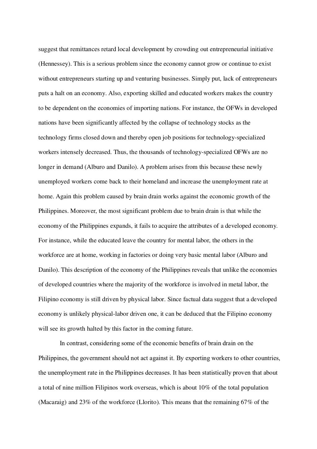 Brain drain in the Philippines