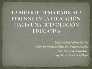 Encarnación Pedrero García Profª. Universidad Pablo de Olavide (Sevilla) Juan José Leiva Olivencia  Prof. Universidad de Málaga 