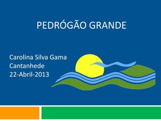 PEDRÓGÃO GRANDE
Carolina Silva Gama
Cantanhede
22-Abril-2013
 