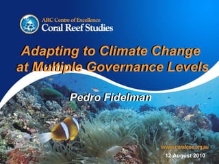 Adapting to Climate Change  at Multiple Governance Levels Pedro Fidelman Adapting to Climate Change  at Multiple Governance Levels Pedro Fidelman 12 August 2010 