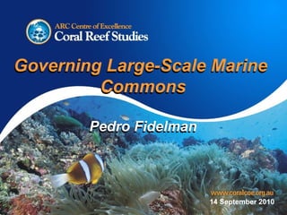 14 September 2010 Governing Large-Scale Marine  Commons Pedro Fidelman Governing Large-Scale Marine  Commons Pedro Fidelman 