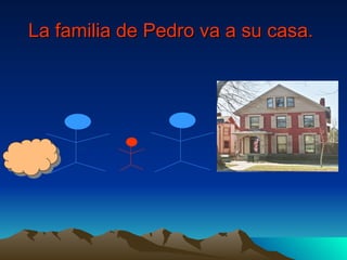La familia de Pedro va a su casa.   