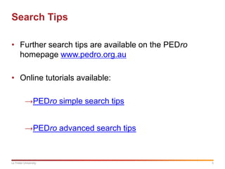 Pedro Search Engine How to search PEDro | PPTX