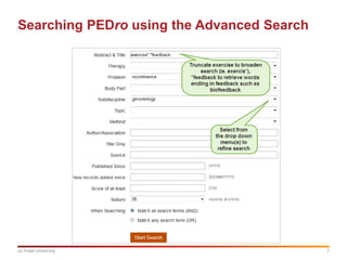 Pedro Search Engine How to search PEDro | PPTX