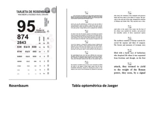 Tabla optométrica de Jaeger
Rosenbaum
 