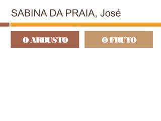 SABINA DA PRAIA, José
O ARBUSTO O FRUTO
 