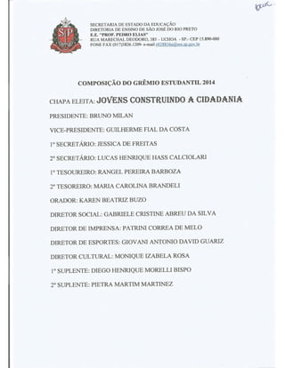 Plano Gestão Prof Pedro Elias