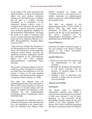 Assessment of Bacterial Plaque Index and Oral Hygiene in First-Year ...