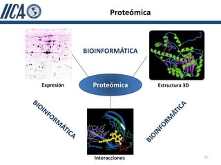Proteómica



            BIOINFORMÁTICA



Expresión     Proteómica         Estructura 3D




              Interacciones                      72
 