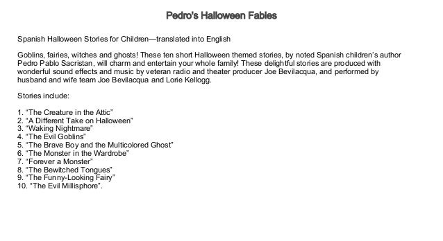 pedros halloween fables audiobook pedros halloween fables audiobook free kids audiobook free
