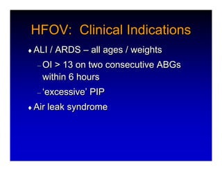High Frequency Ventillation