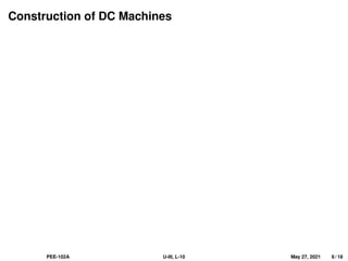Construction of DC Machines
PEE-102A U-III, L-10 May 27, 2021 6 / 18
 