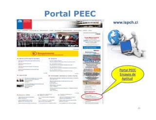 Portal PEEC
25
Portal PEEC
Ensayos de
Aptitud.
www.ispch.cl
 