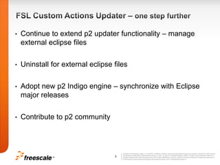 configuration area - the location where Eclipse stores essential runtime metadata (such as information about the set of plug-ins installed and the dependencies between them) and cached data in general. Eclipse cannot run without a configuration area. Plug-ins may choose to store data here that should be available regardless the workspace in use (for instance, help index files). User settings shared across workspaces are also stored under this location. 