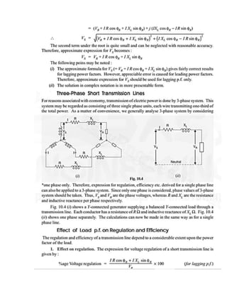 performance of transmission lines of long,medium and short length | PDF