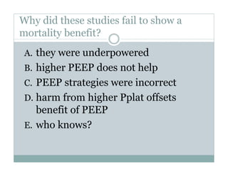 PEEP:Bring the Evidence to the Bedside