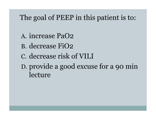 PEEP:Bring the Evidence to the Bedside