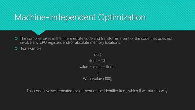 Peephole optimization techniques PPT