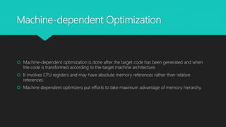 Peephole optimization techniques | PPT