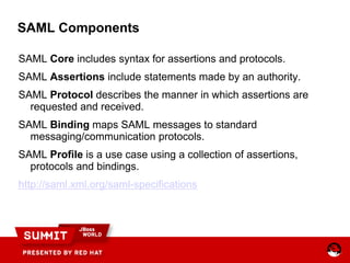 SAML Assertions
SAML Assertions include statements made by an authority.
Three different types of assertions:
• Authentica...