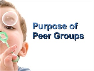Purpose of Peer Groups 