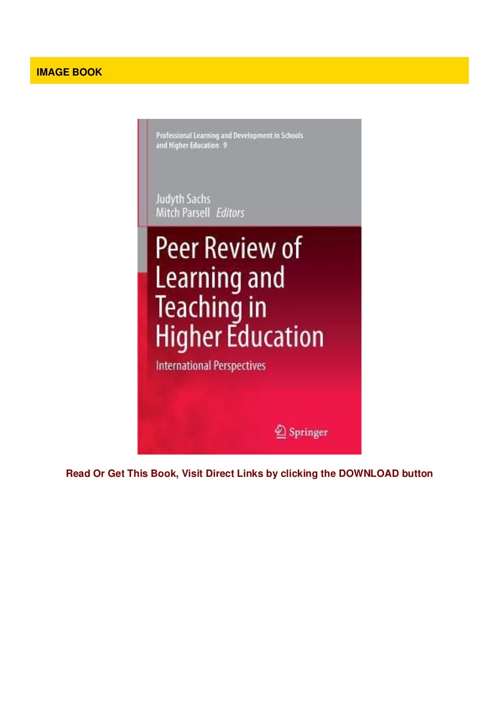 peer review of teaching in higher education