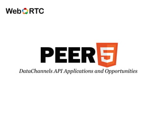 DataChannels API Applications and Opportunities
 