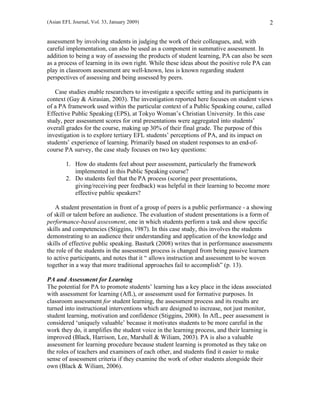 Student Perspectives of Peer Assessment for Learning in a Public ...