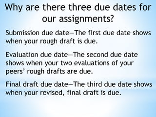 Peer assessment instructions | PPTX | Educational Assessment | Education