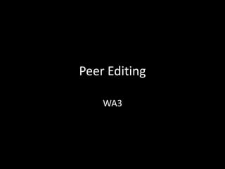 Peer Editing
WA3
 