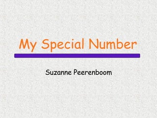 My Special Number Suzanne Peerenboom 