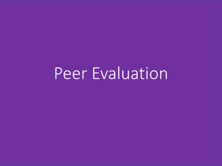 Peer Evaluation
 