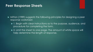 Peer feedback or response in writing class | PDF