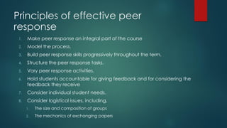 Peer feedback or response in writing class | PDF