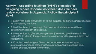 Peer feedback or response in writing class | PDF