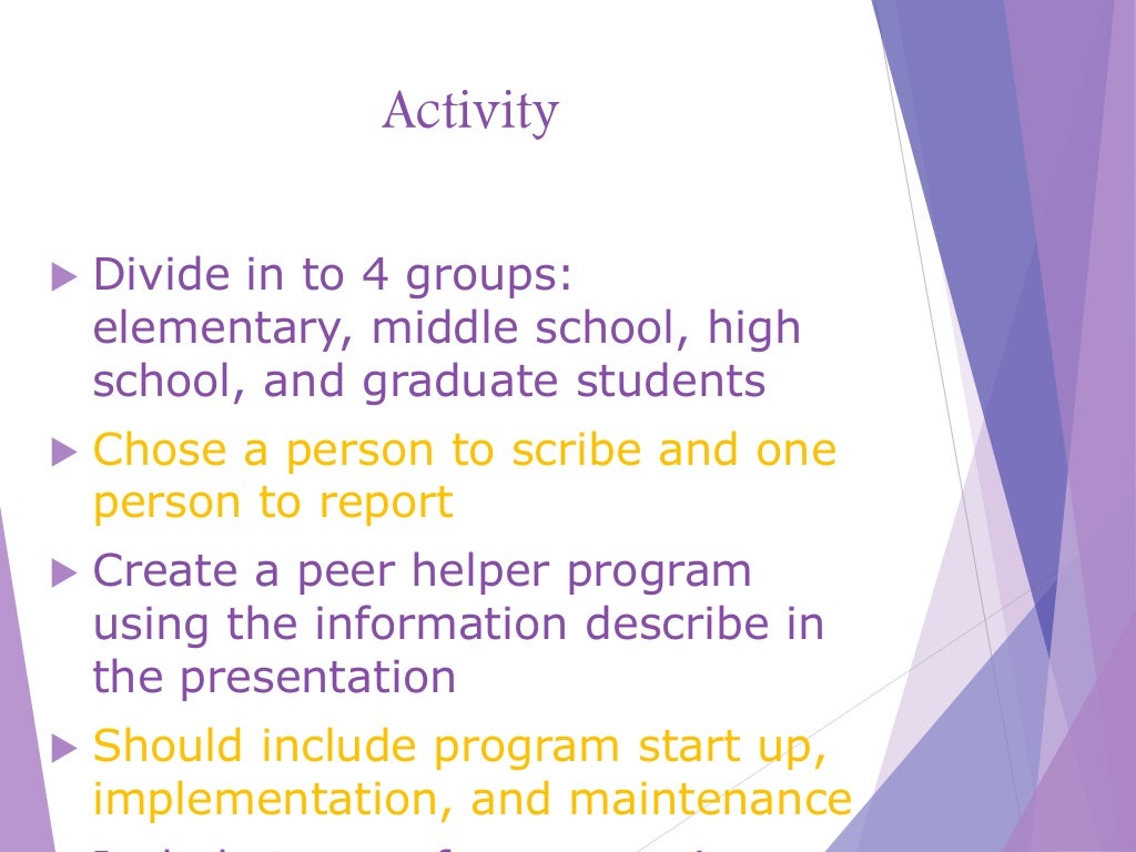 Building a Peer Helper Program