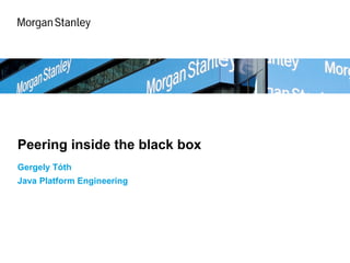 Peering inside the black box
Gergely Tóth
Java Platform Engineering
 