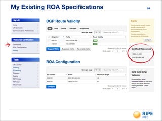 My Existing ROA Speciﬁcations 84
 