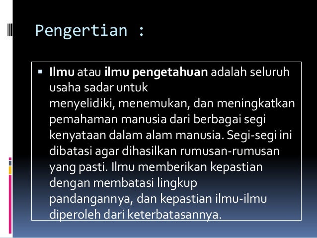 Peerkembangan ilmu pengetahuan
