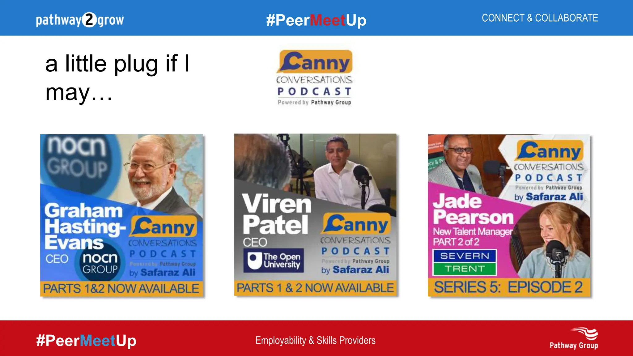 #PeerMeetUp
#PeerMeetUp CONNECT & COLLABORATE
Employability & Skills Providers
a little plug if I
may…
 