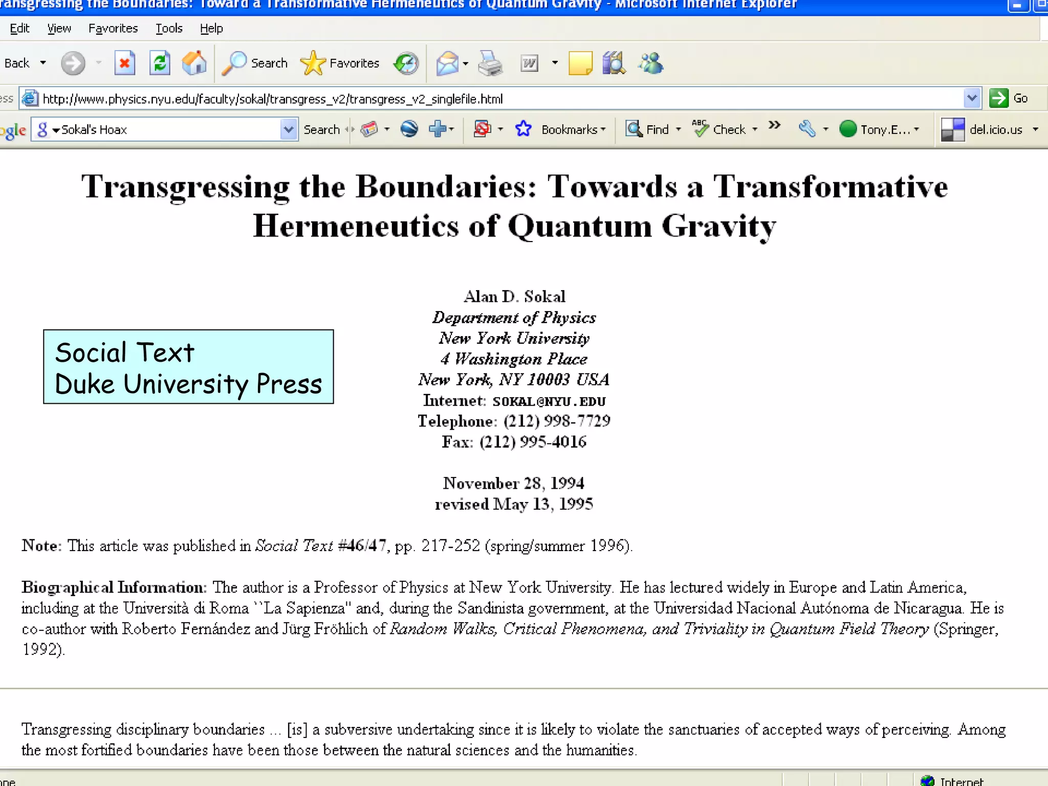Social Text
Duke University Press
 
