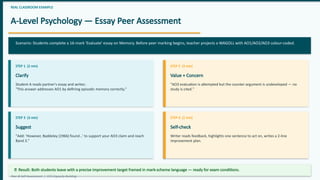 Effective Peer & Self Assessment Strategies for A-Level Success | PPTX