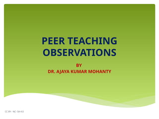 Peer Teaching Observations During School Internship | PPTX