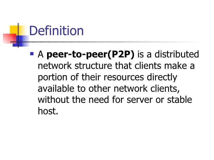 Peer to peer
