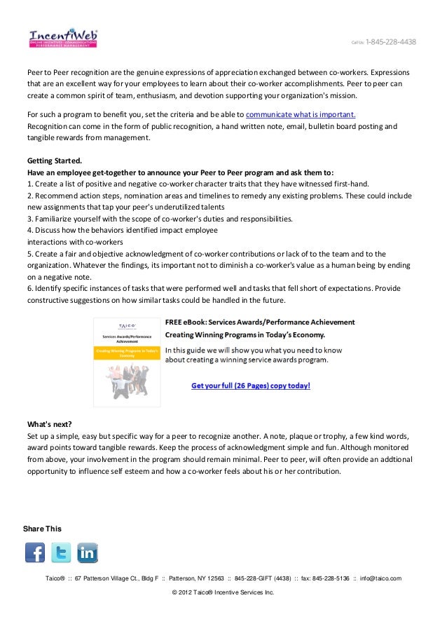 Peer Nomination Program Examples Peer To Peer Nomination Examples – PLNO