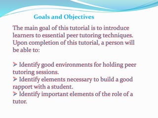 Goals and Objectives
 