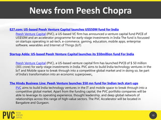 News from Peesh Chopra
E27.com: US-based Peesh Venture Capital launches US$50M fund for India
Peesh Venture Capital (PVC),...