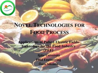 NOVEL TECHNOLOGIES FOR
FOOD PROCESS
Applications of Pulsed Electric Fields
Technology for the Food Industry
(PEF)
Iğdır University
Food Engineering
Özen Sökmen
 