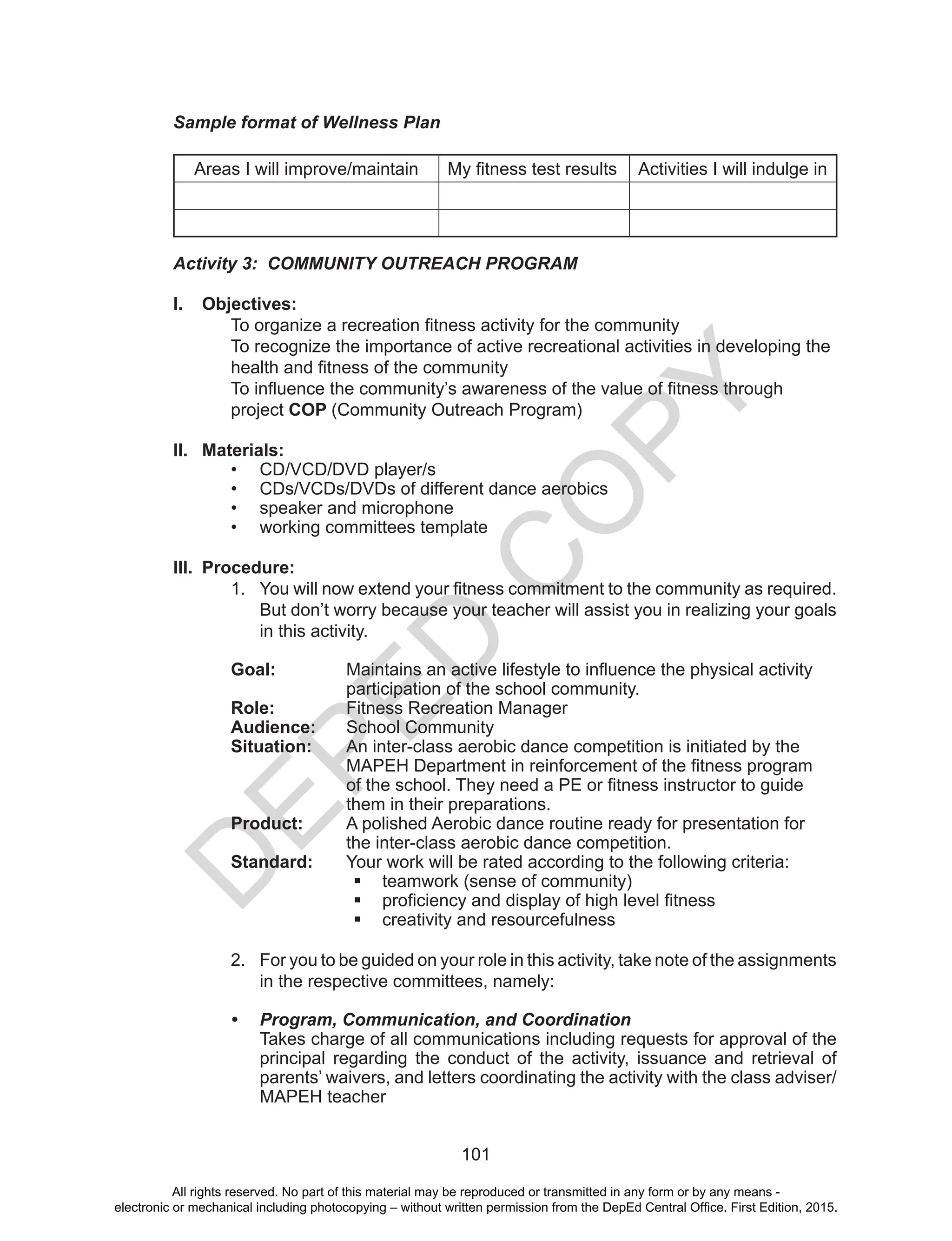 MAPEH (PE - Active Recreation (Fitness)) | PDF