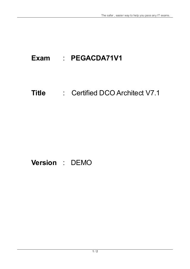 PEGAPCDC87V1 Testking